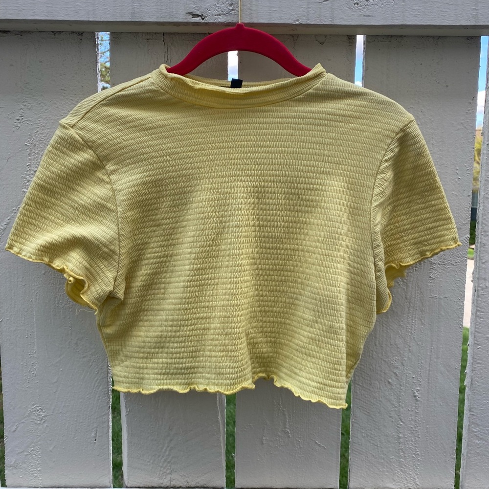 Yellow Cropped Turtleneck